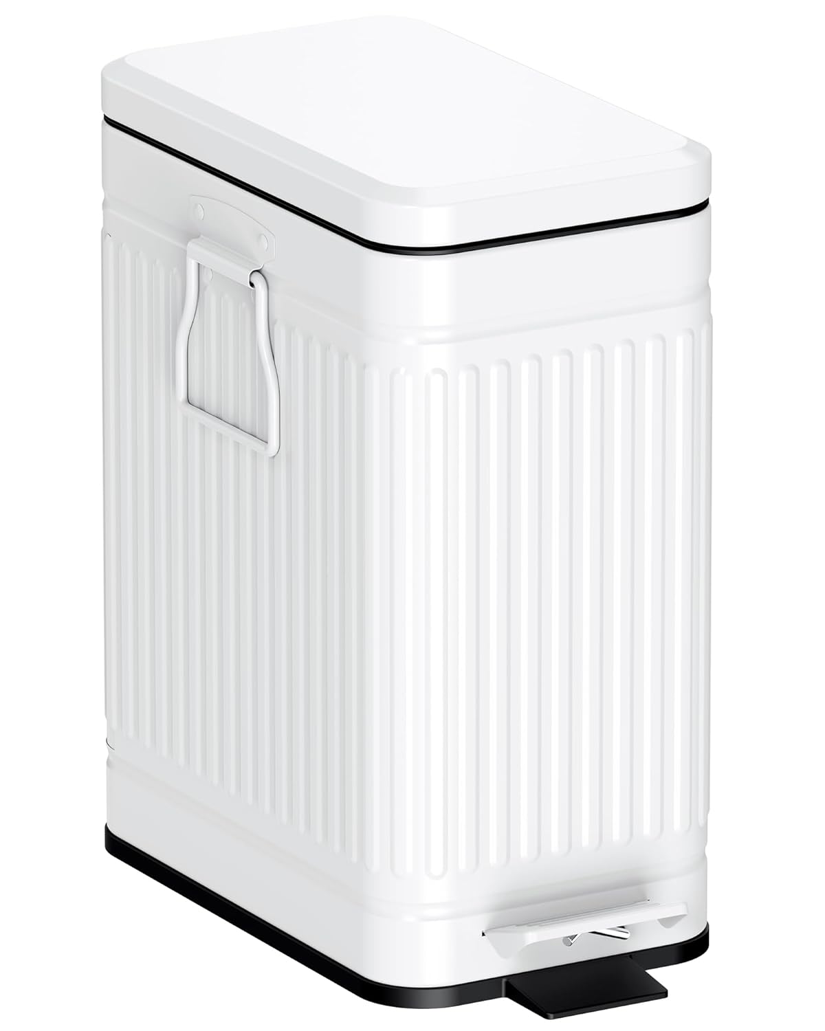 Small Trash Can with Lid Soft Close-10L/2.6 Gal Stainless Steel Outdoor Dog Poop Garbage Can-Metal