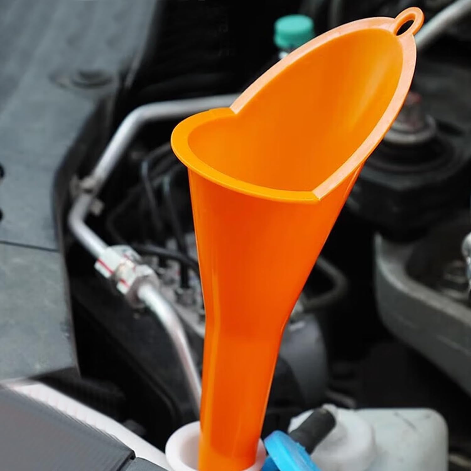 4 Pcs Plastic Long Neck Oil Funnel for Change, Multi-Function Long for Transmission Fluid