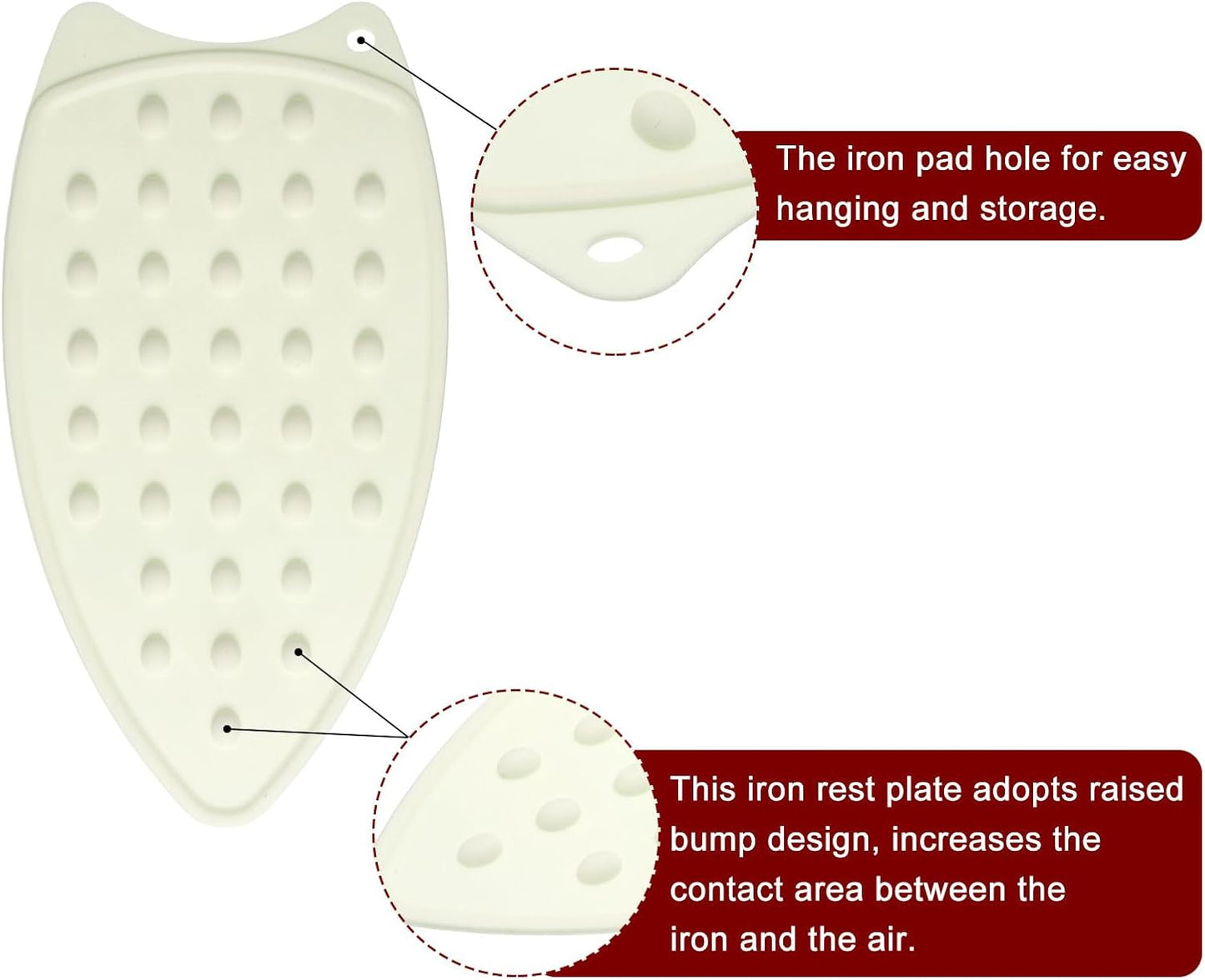 HARFINGTON Silicone Iron Rest Pad, Multipurpose Iron Hot Resistant Mat Iron Rest Plate for Ironing