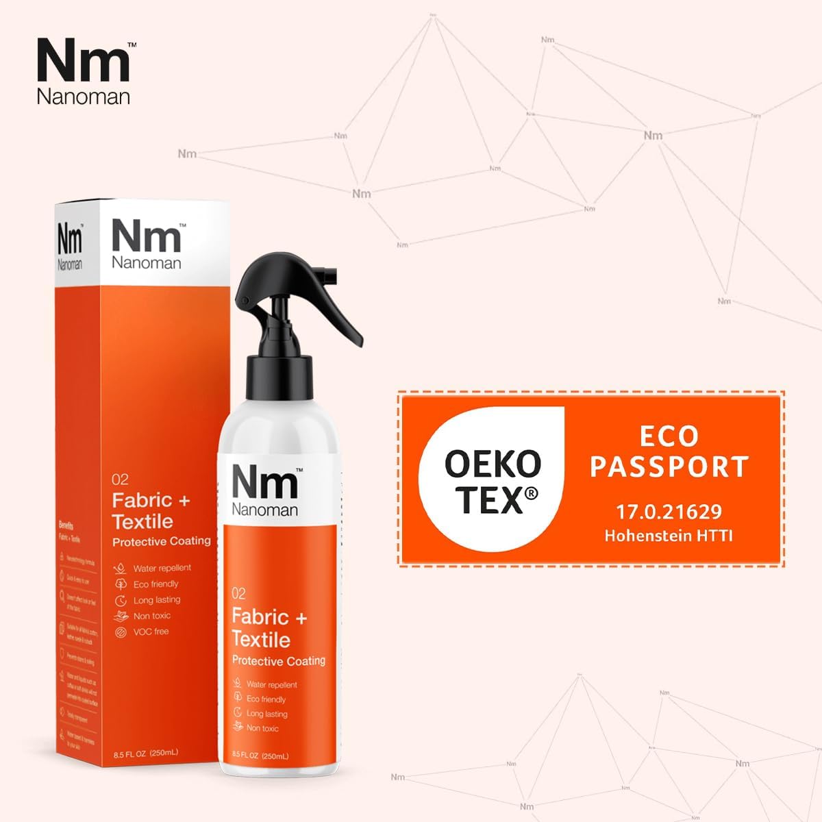 NANOMAN Fabric Waterproof Spray – Protects Shoes, Fabric, Suede, Leather & More. Eco-Friendly
