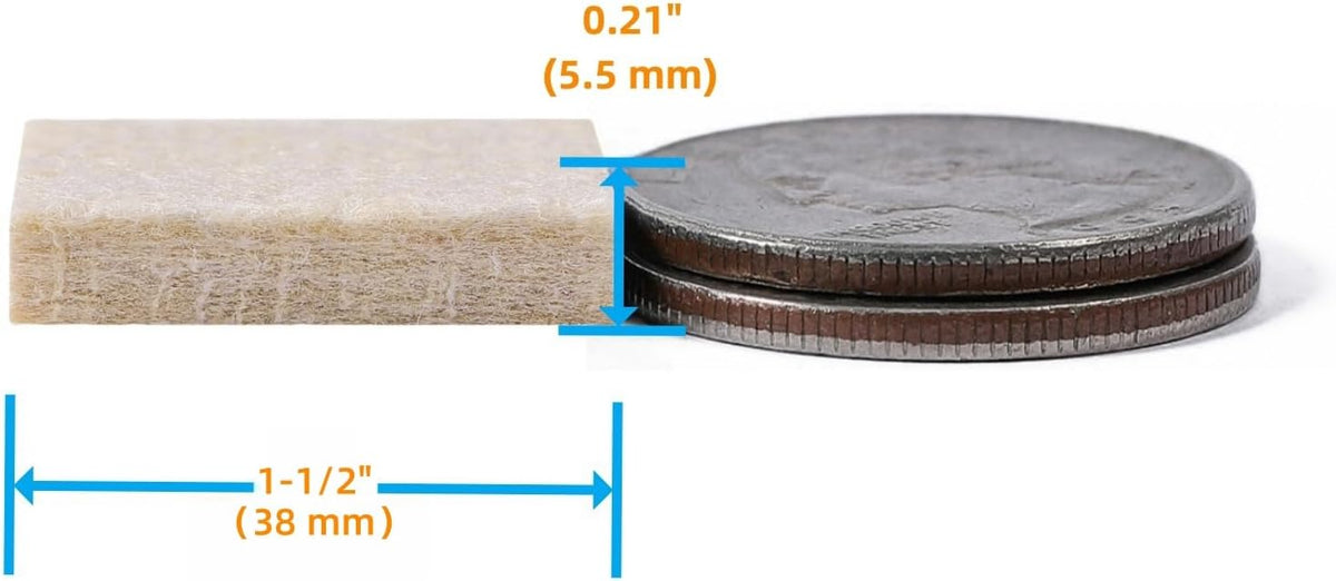 FURNIGEAR Felt Furniture Pads for Hardwood Floors - Self Adhesive Chair Felt Pads, Floor Protector