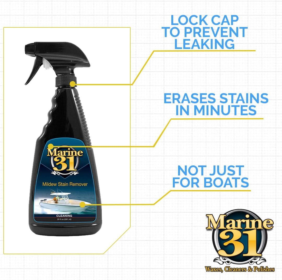 Marine 31 Mildew Stain Remover & Cleaner | Removes Stains from Boats, Homes, Patios, Bathrooms &