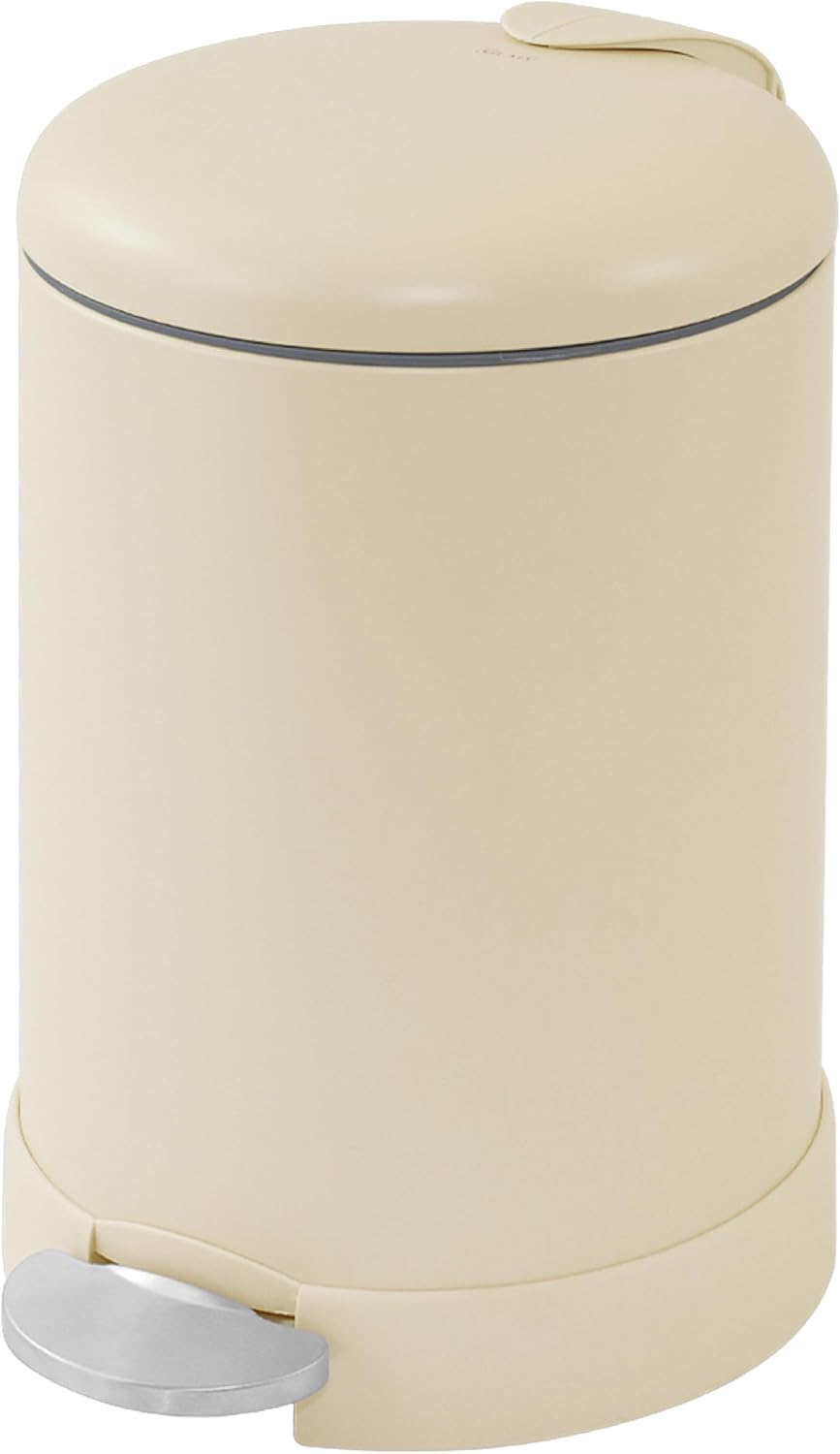 Glad Small Trash Can, 1.2 Gallon | Round Stainless Steel Garbage Bin with Soft Close Lid & Step