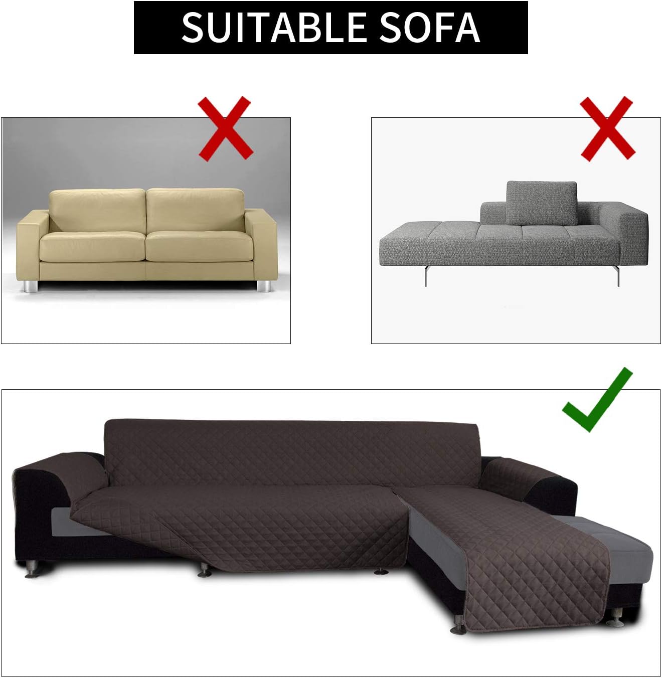 Easy-Going Sofa Slipcover L Shape Sofa Cover Sectional Couch Cover Furniture Protector Mat for Pets