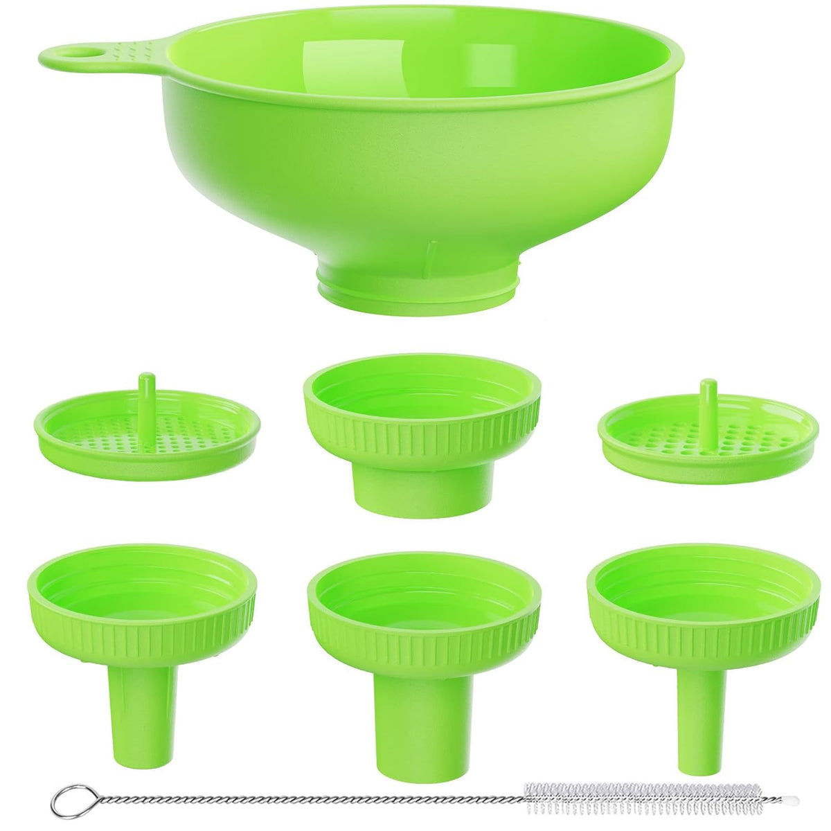 Wide Mouth Kitchen Funnel, Food Grade Plastic Cooking Canning Funnel with 4 Sizes Spouts for