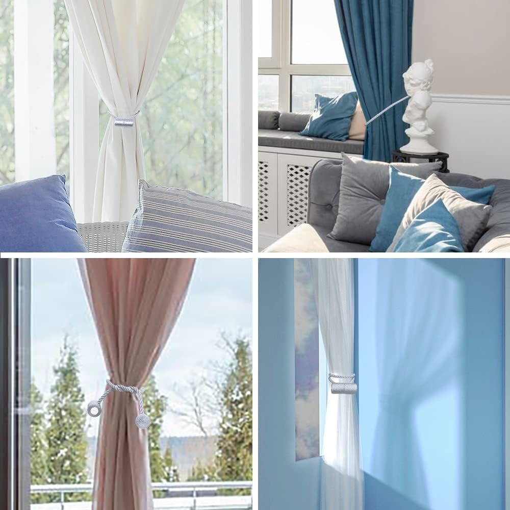 18 Inch Strong Magnetic Curtain Tiebacks, Curtain Holdbacks Modern Upgrade Strong 2021 New Twisted