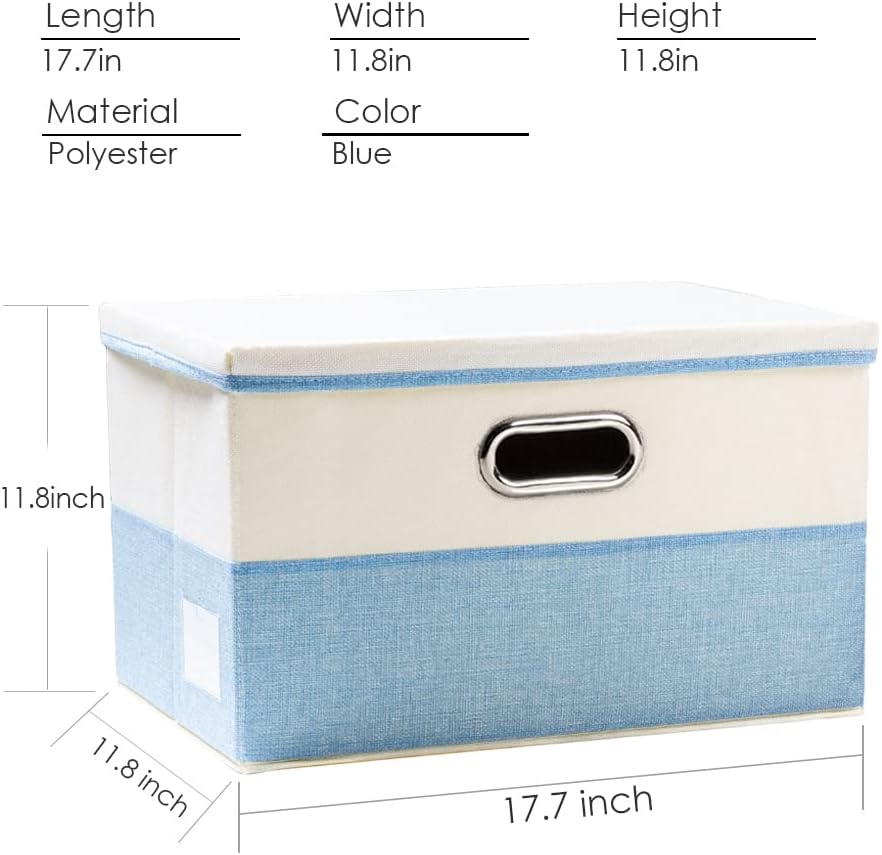 PRANDOM Large Foldable Storage Boxes with Lids [3-Pack] Fabric Collapsible Storage Bins Organizer
