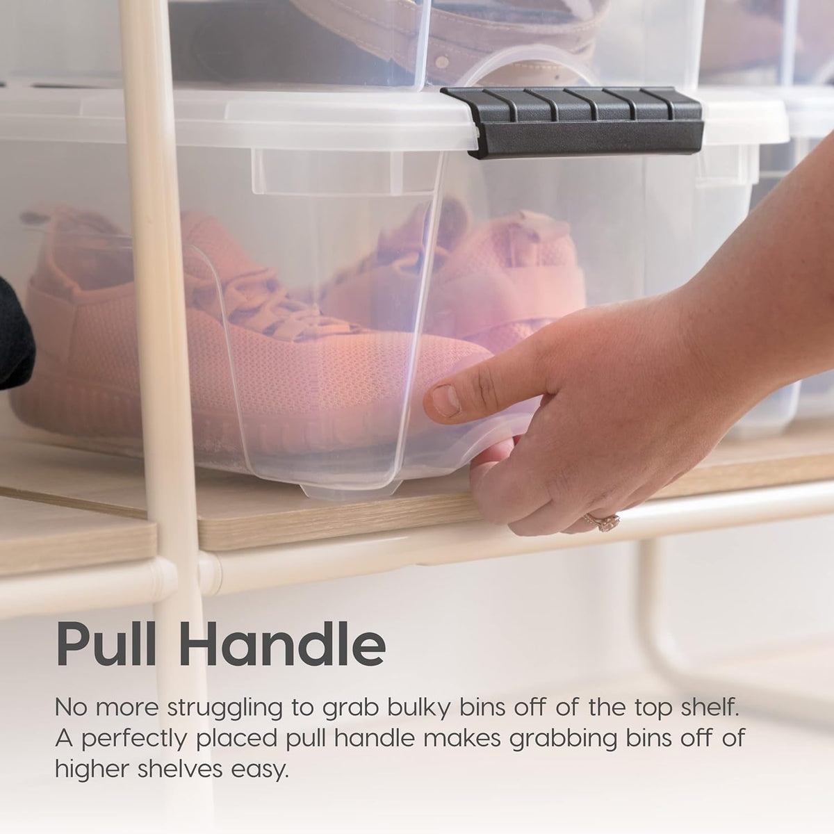 IRIS USA 32 Qt Stackable Plastic Storage Bins with Lids, 4 Pack - BPA-Free, Made in USA