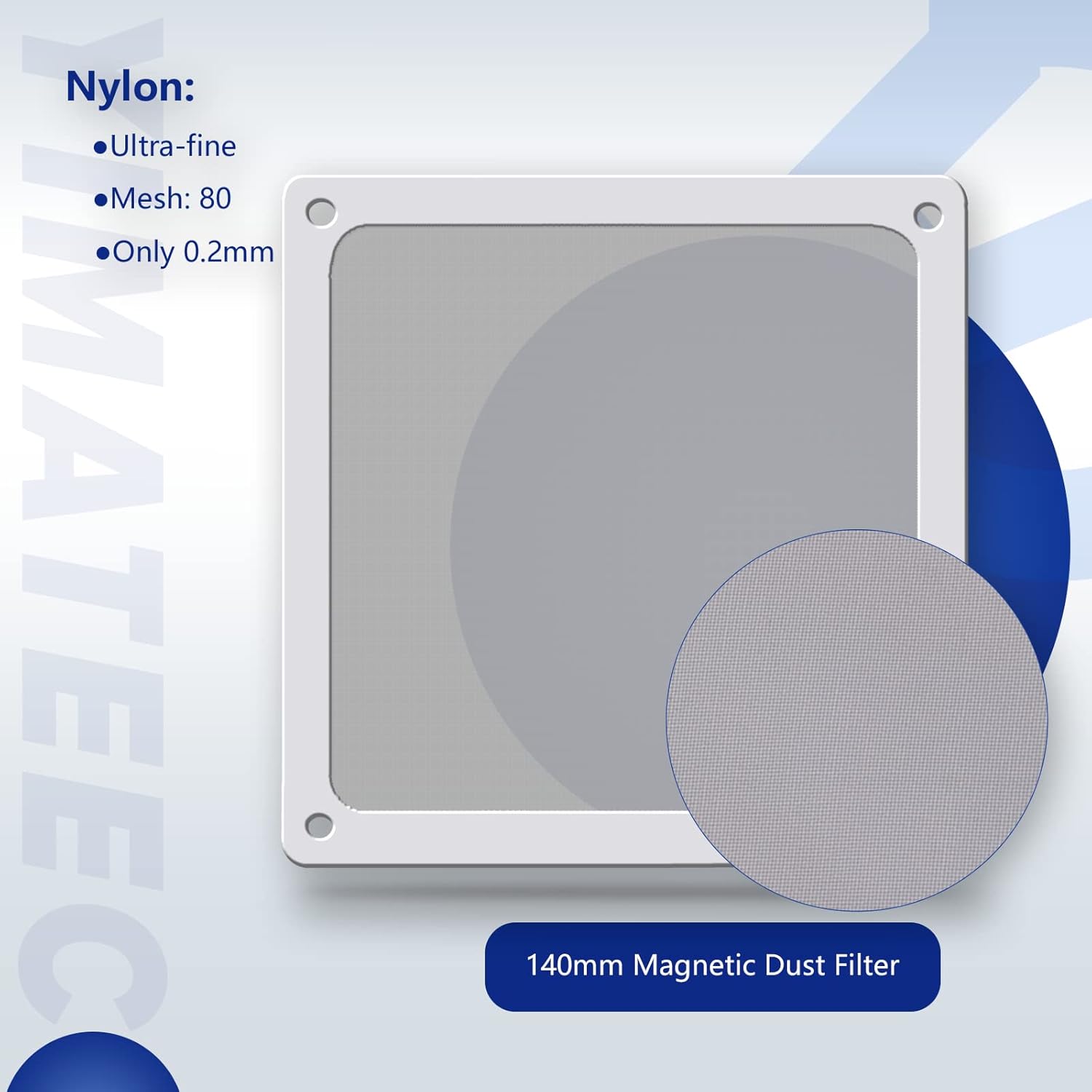 Dust Filter PC 140mm for Computer Cooler/PSU/Routers Nylon 80 Mesh, Magnetic Frame PC Fan Dust Mesh