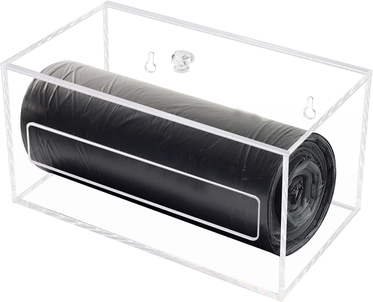 Trash Bag Organizer Dispenser, Acrylic Garbage Bag Holder Dispenser, Trash Bag Roll Dispenser for
