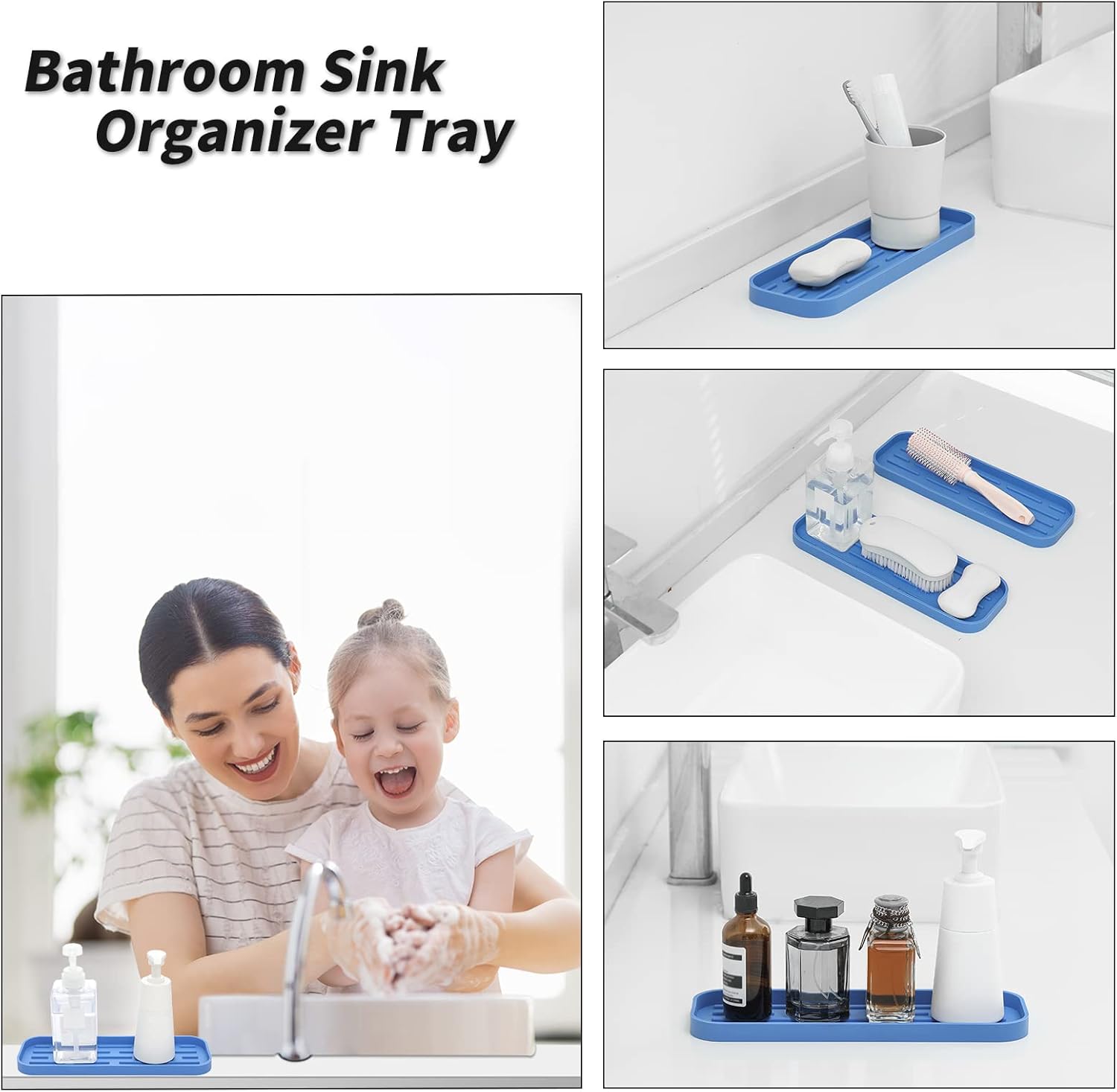 Silicone Kitchen Sink Organizer Tray for Multiple Usage,Eco-Friendly Sponges Holder for Kitchen
