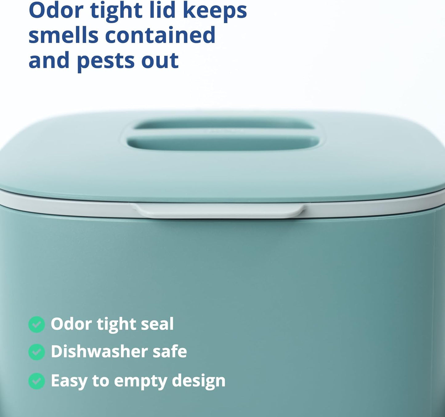 BLUE GINKGO Kitchen Compost Bin [2.6L / 0.69 GAL] – Filter-Free, Odor-Tight Countertop Food Waste
