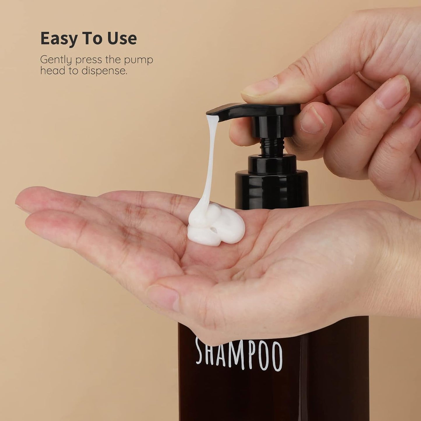 Segbeauty 16.9oz Lotion Dispenser, 3pcs Refillable Square Shampoo Bottles with Pump, 500ml Empty