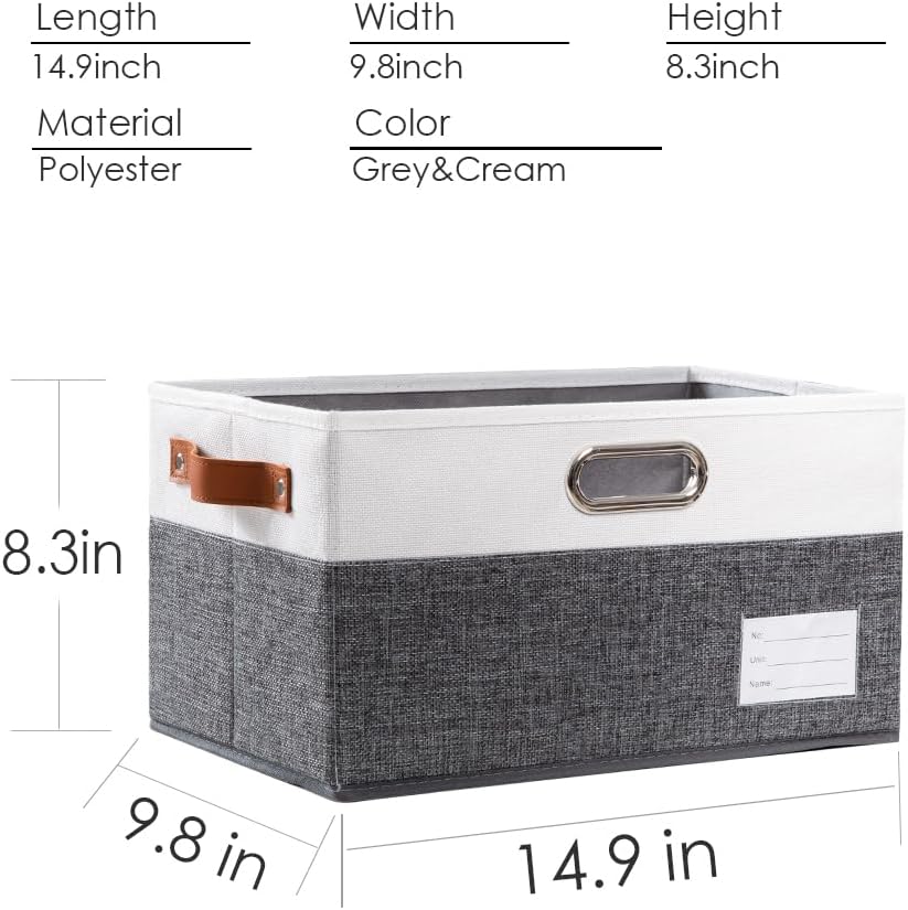 PRANDOM Foldable Storage Bins with Handles [3-Pack] Fabric Collapsible Storage Boxes Baskets Cubes