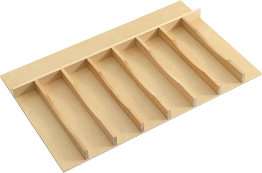 WelFurGeer Solid Birch Wood Silverware Drawer Organizer, Wooden Cutlery Drawer Organizer, Utensil
