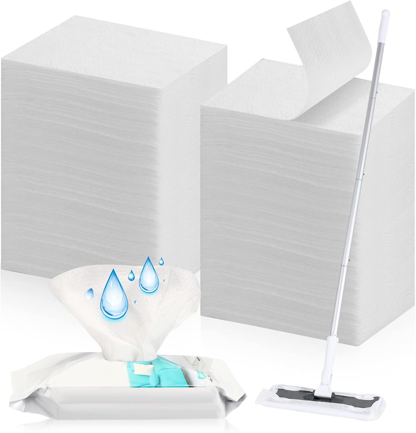 Wet Mop Pads Refills for Floor Cleaning Sweeper Wet Refills Disposable Moist Mopping Cloth Wipes