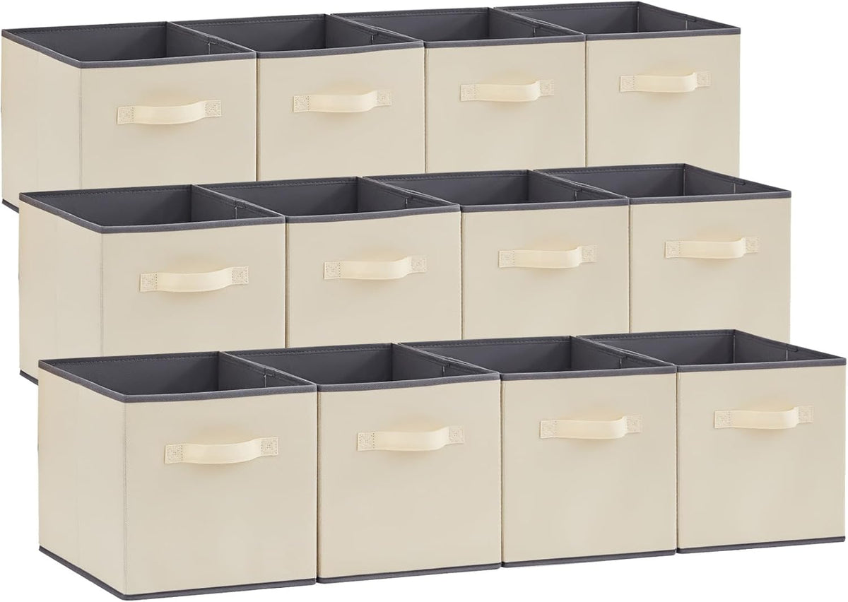 Lifewit 12 Packs Storage Cubes, 11 Inch Cube Storage Bins, Foldable Decorative Fabric Storage