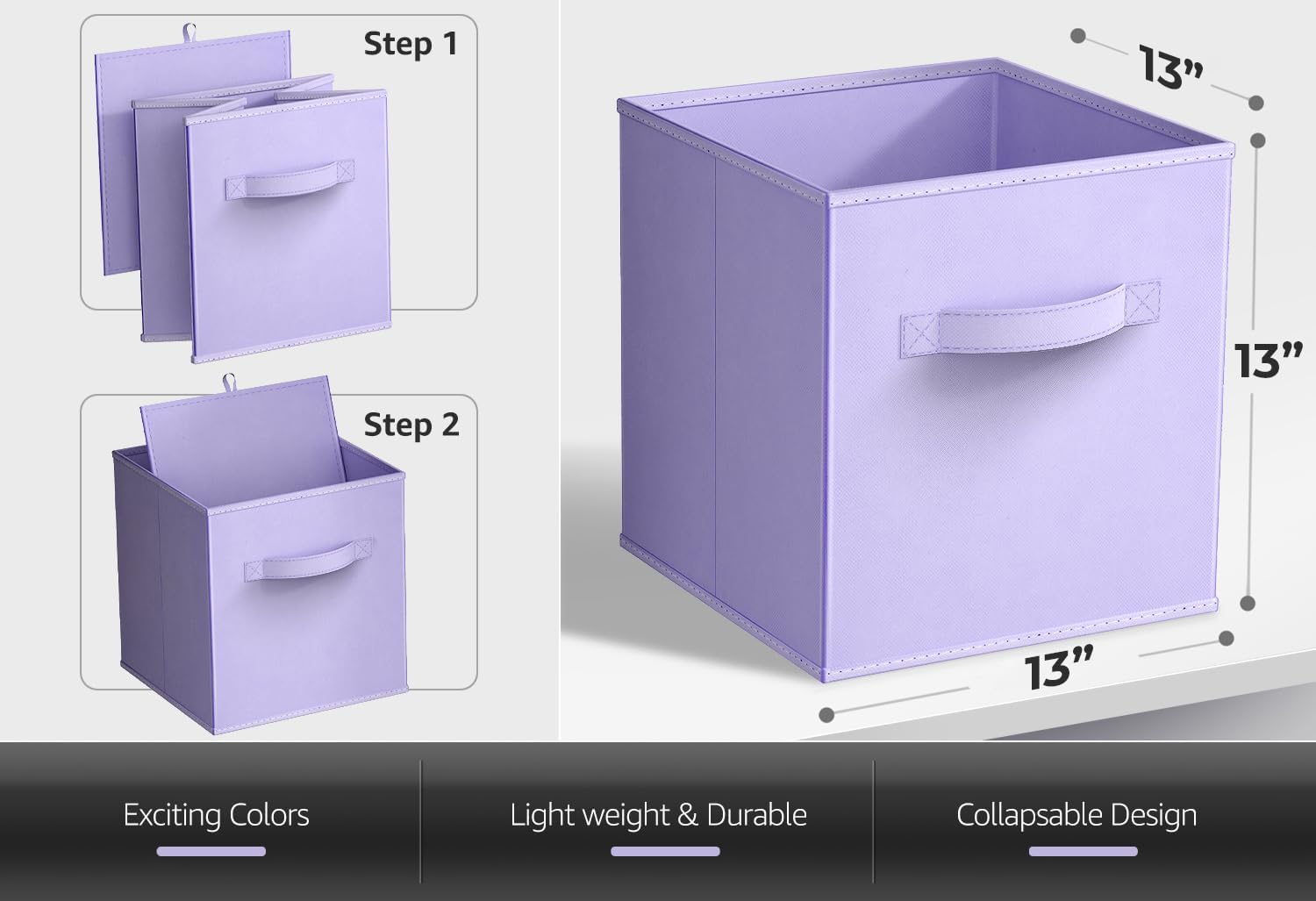 Sorbus Fabric Storage Cubes - 6 Foldable Storage Bins for Organizing Pantry, Cubbies, Toy Box