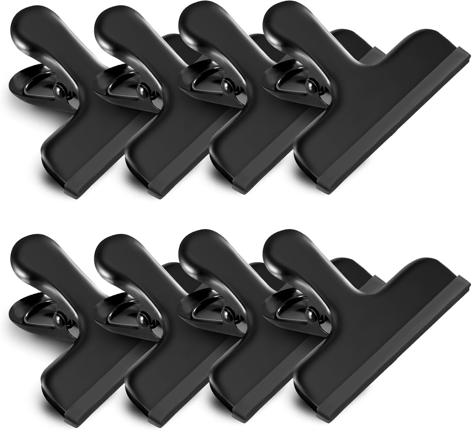 HOUSE AGAIN 8 Pack Stainless Steel Chip Bag Clips Covered with Silicone - NO More Sharp Edges