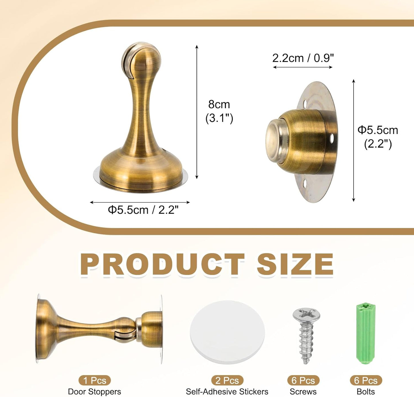 MECCANIXITY Magnetic Door Stoppers Stainless Steel Door Stops, Wall Floor Mounted Doors Holder Keep