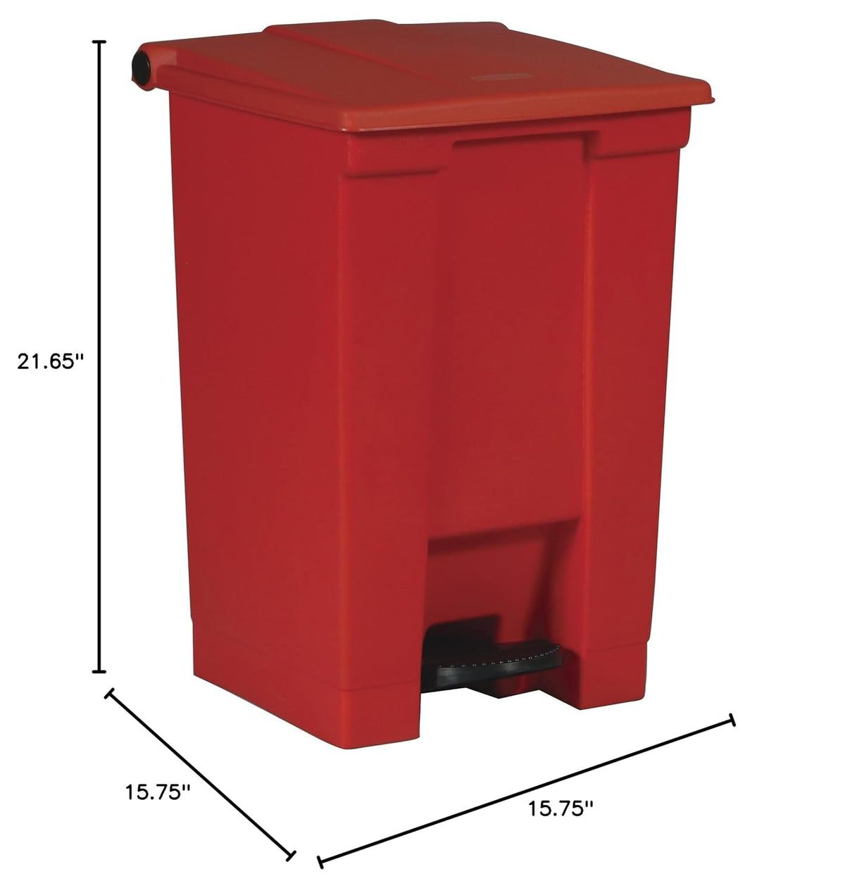 Rubbermaid Commercial Products Legacy Step-On Trash Can/Container, 12-Gallon, Red, Hands-Free