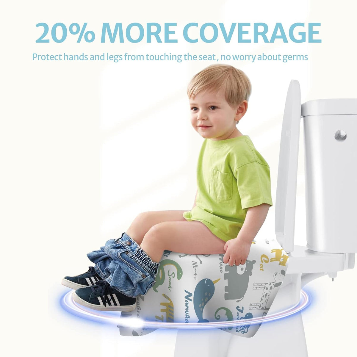 Blissful Diary 20 Pcs Toilet Seat Covers Disposable for Toddlers & Adults, Extra Large Waterproof