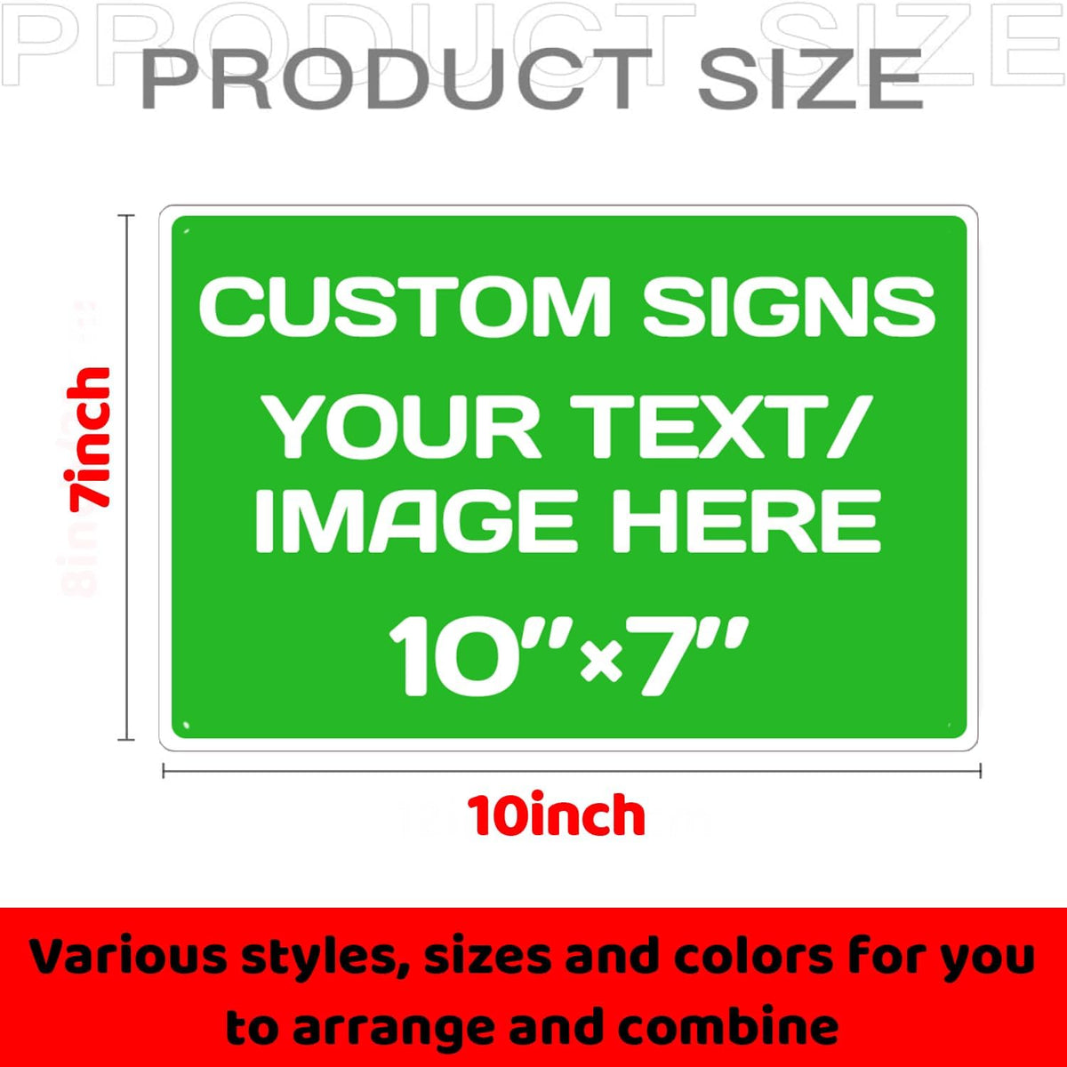 Personalized Aluminum Metal Signs - Weatherproof, Custom Text & Picture, Multiple Sizes, Hazard