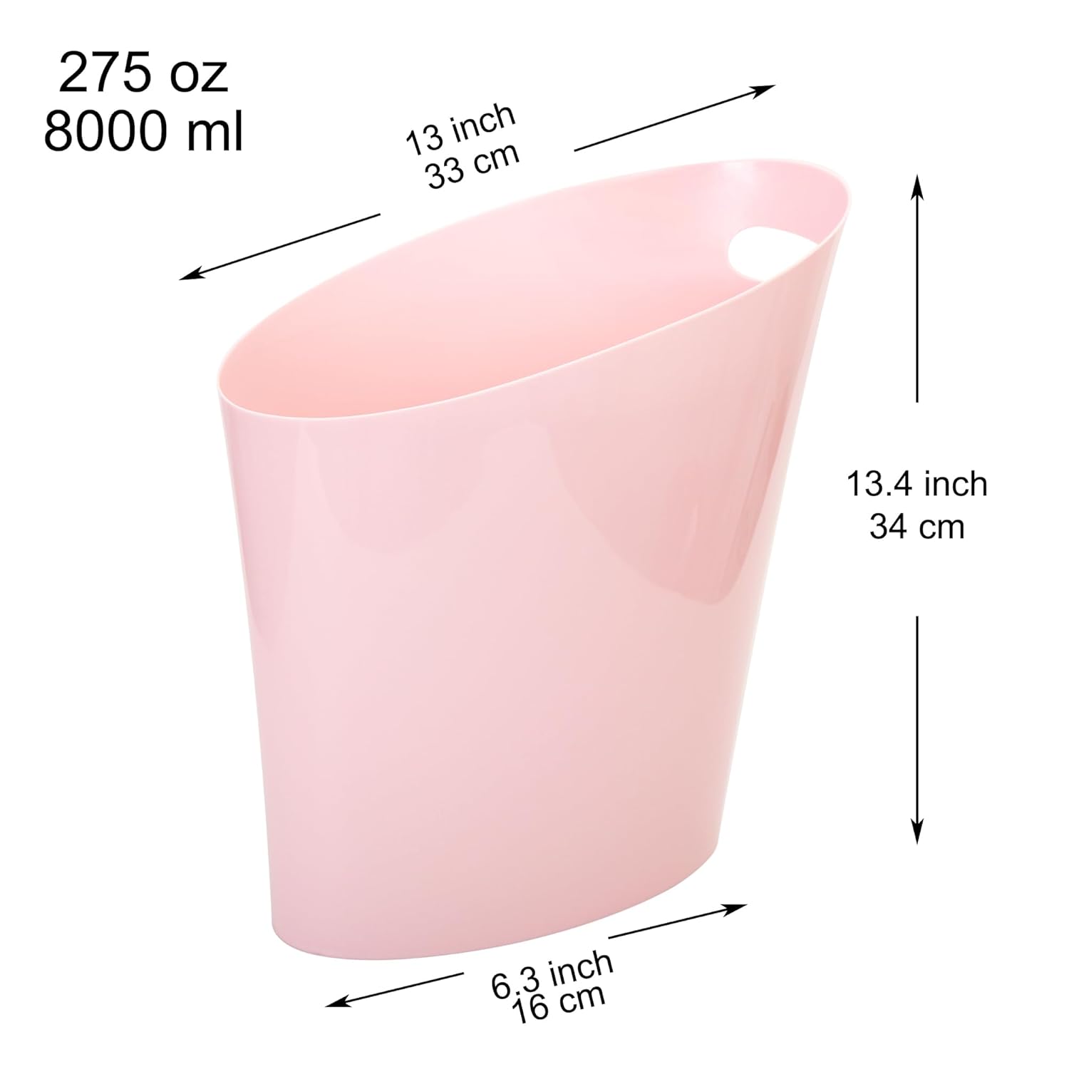 Youngever 2 Gallon Slim Trash Can, Plastic Garbage Container Bin, Small Trash Bin with Handles for