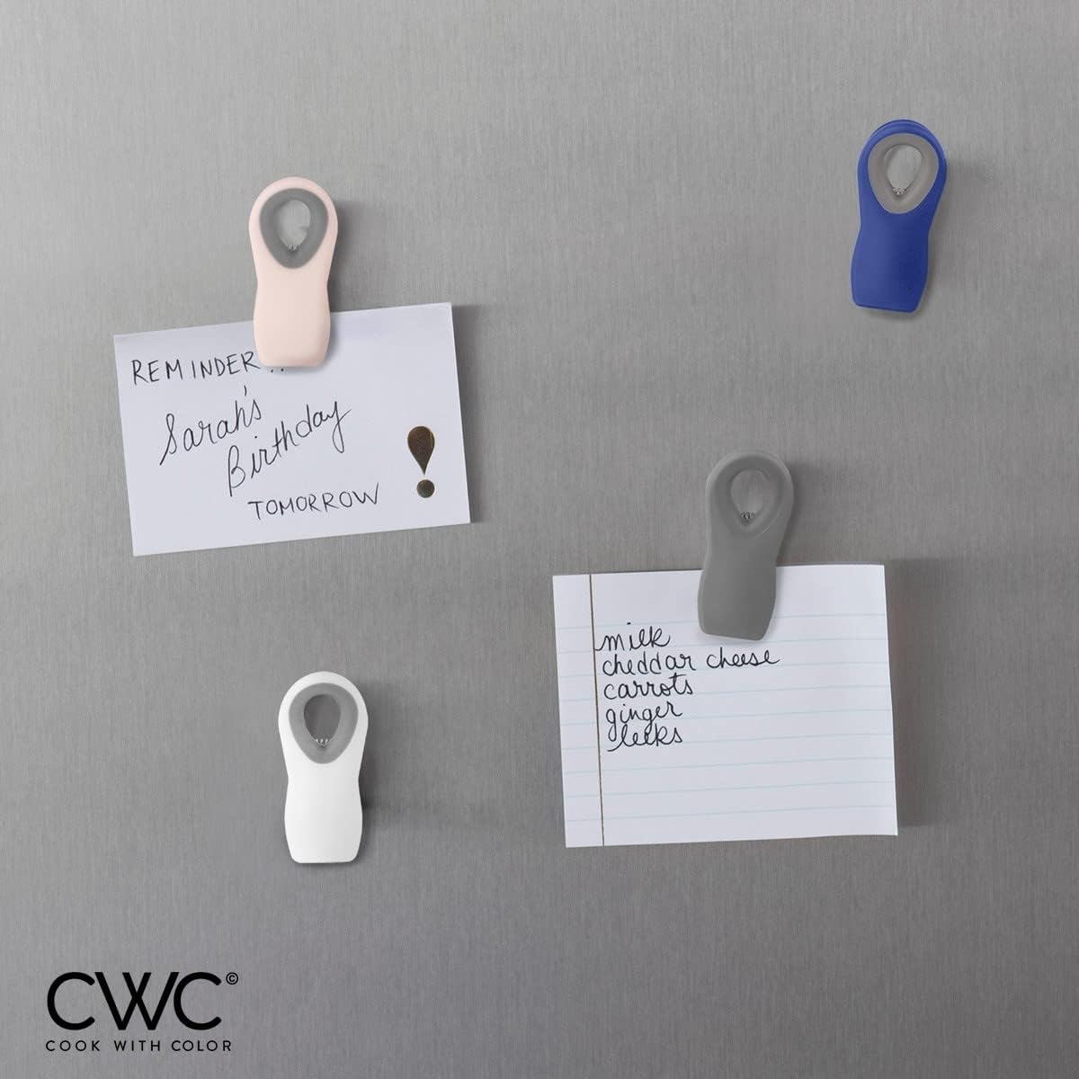COOK WITH COLOR Bag Clips - Heavy Duty Chip Clip and Refrigerator Magnet Clips for Food Storage