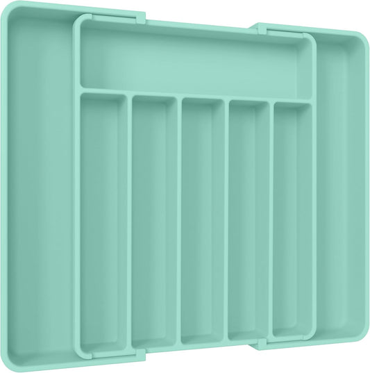 Aujen Silverware Organizer - Expandable Kitchen Drawer Organizer, Adjustable Utensil Organizer