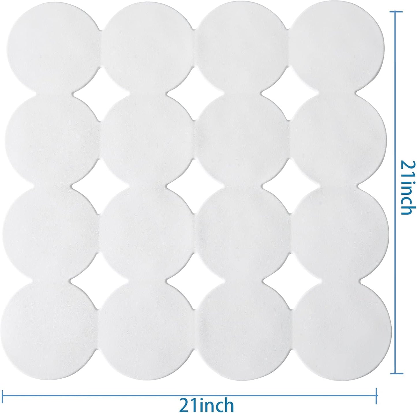 Square Shower Mat Nonslip - Rubber Bathtub Mat with Suction Cups for Inside Shower Bathroom Floor