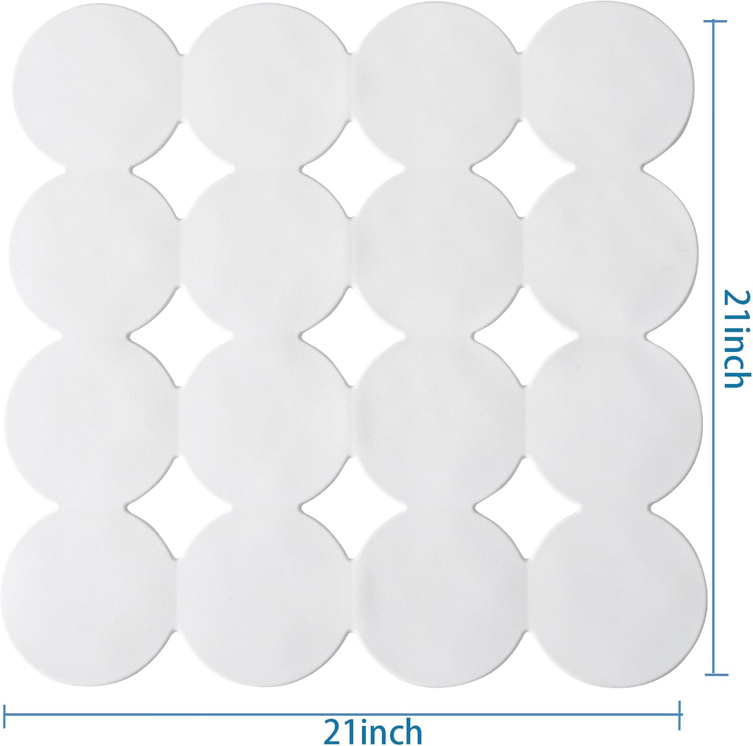 Square Shower Mat Nonslip - Rubber Bathtub Mat with Suction Cups for Inside Shower Bathroom Floor