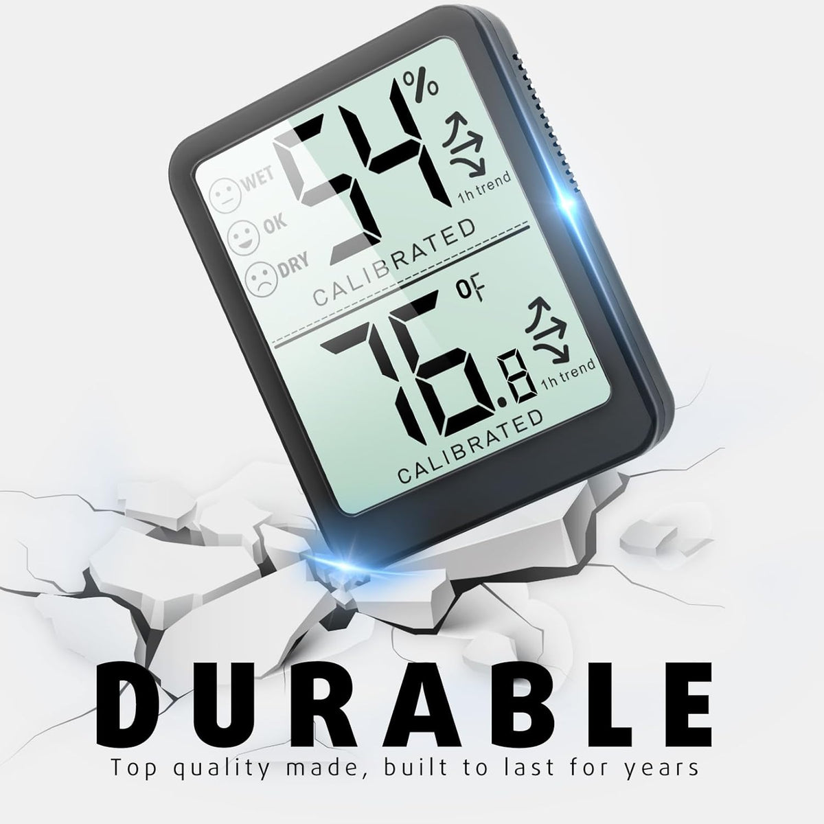 4-Pack Room Thermometer Indoor Hygrometer, Small Digital Temperature and Humidity Monitor Sensor