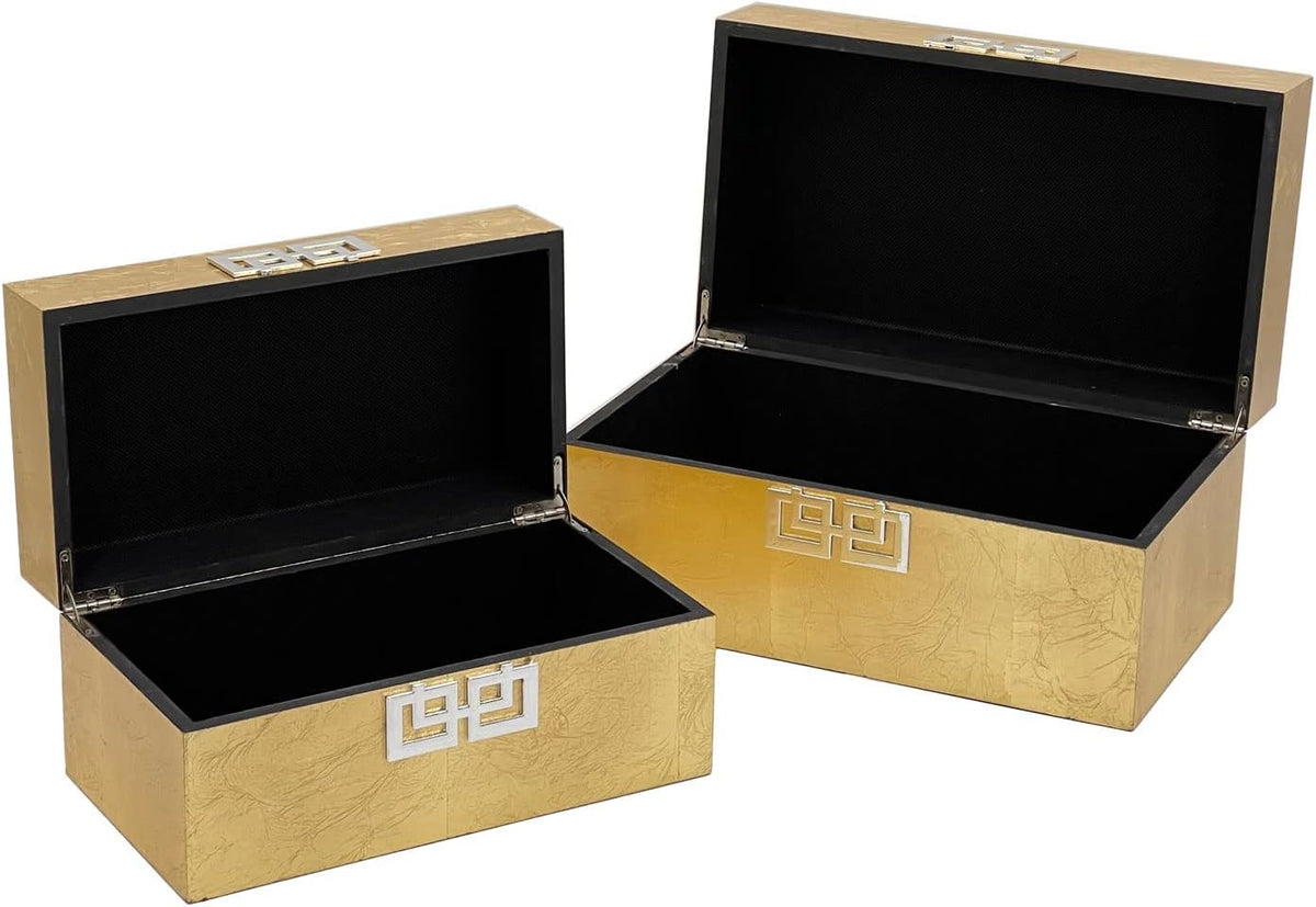 Galt International Storage Box Set Decorative Storage Box w/Hinged Lid Classic Design Wood Decor