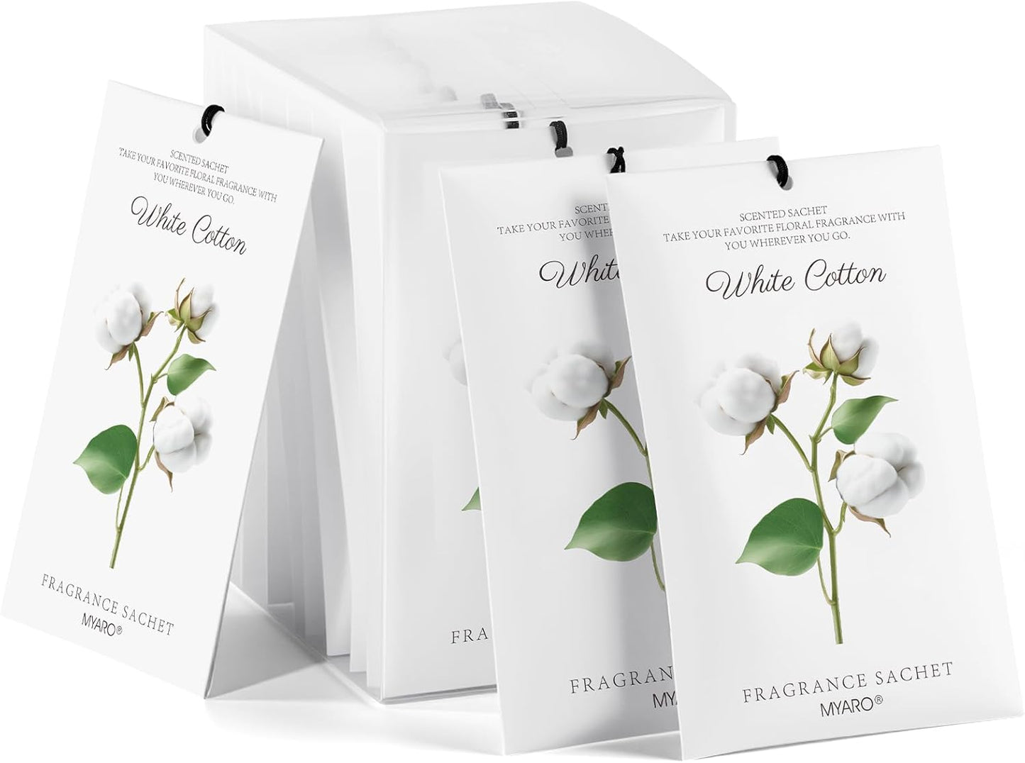 12 Packs Scent Sachets for Closet Clothes Storage - White Cotton Fragrance Long Lasting Home Air