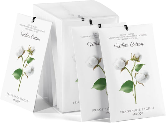 12 Packs Scent Sachets for Closet Clothes Storage - White Cotton Fragrance Long Lasting Home Air