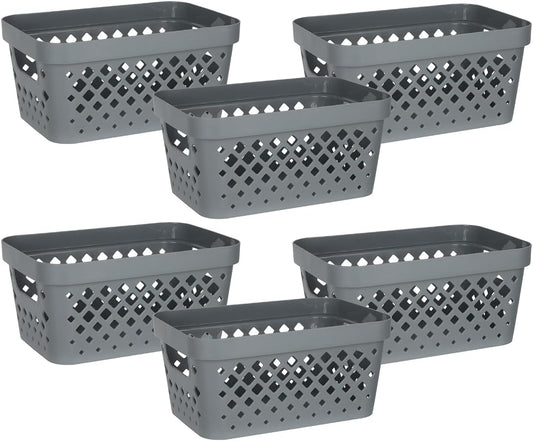 Glad Plastic Baskets for Organizing, Set of 6 | Pantry Storage for Under Counter, Linen Closet, and