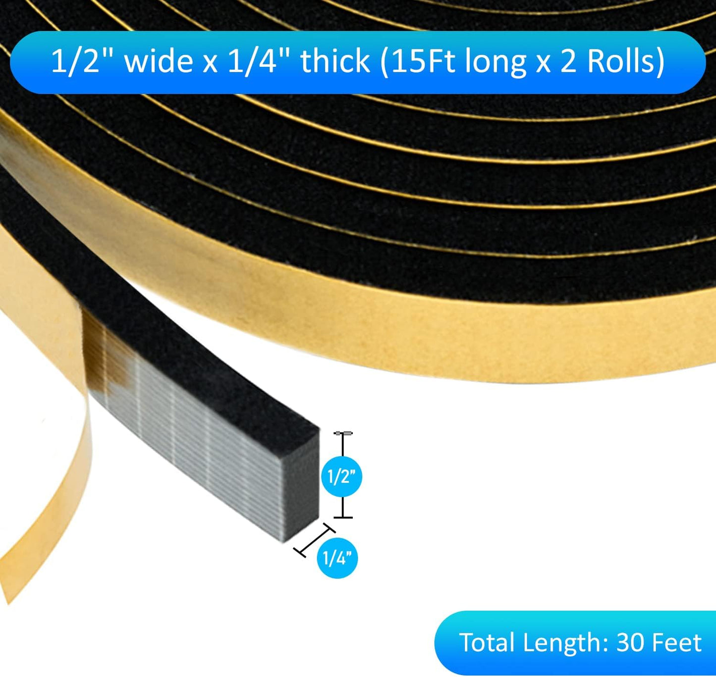 High Density Foam Weather Stripping Door Seal Strip Insulation Tape Roll for Insulating Door Frame