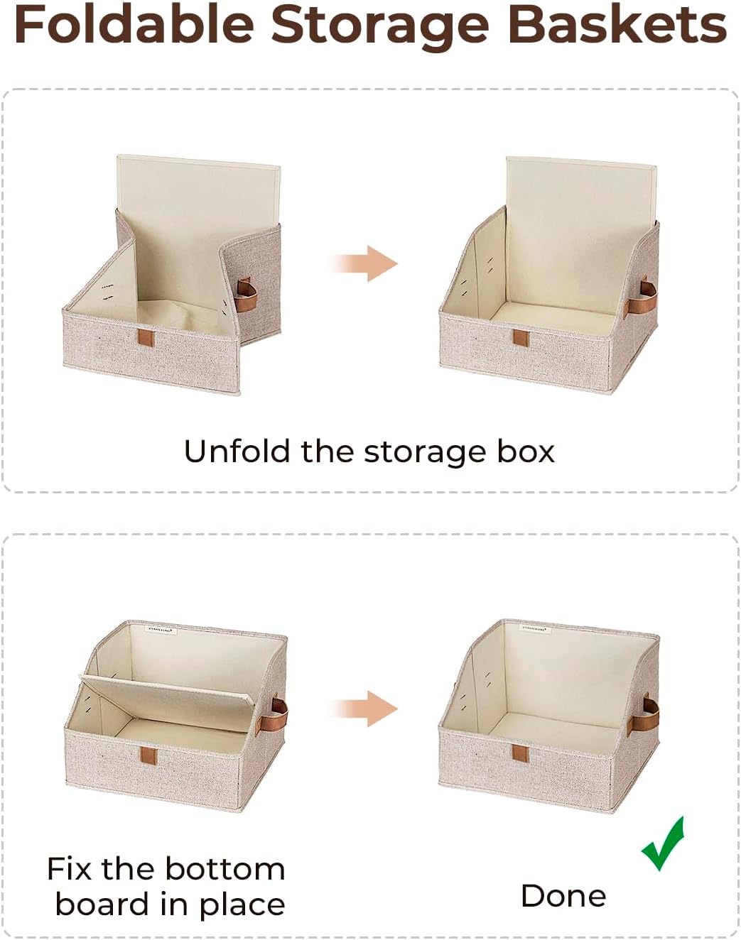 StorageWorks Closet Storage Bins, Trapezoid Organizer Box for Shelves, Fabric Clothes Bin, Foldable