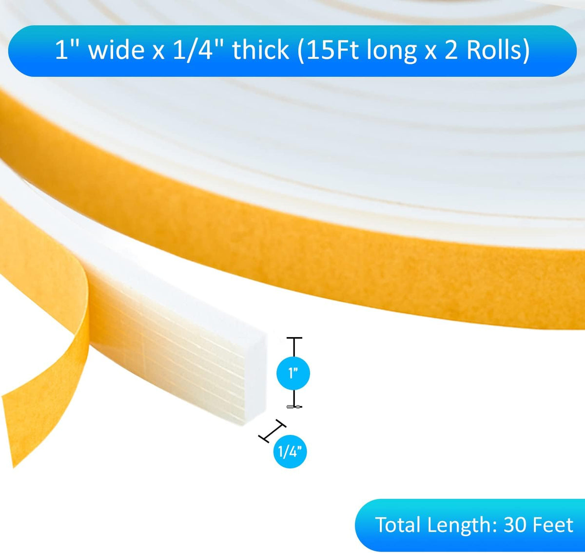 High Density Foam Weather Stripping Door Seal Strip Insulation Tape Roll for Insulating Door Frame