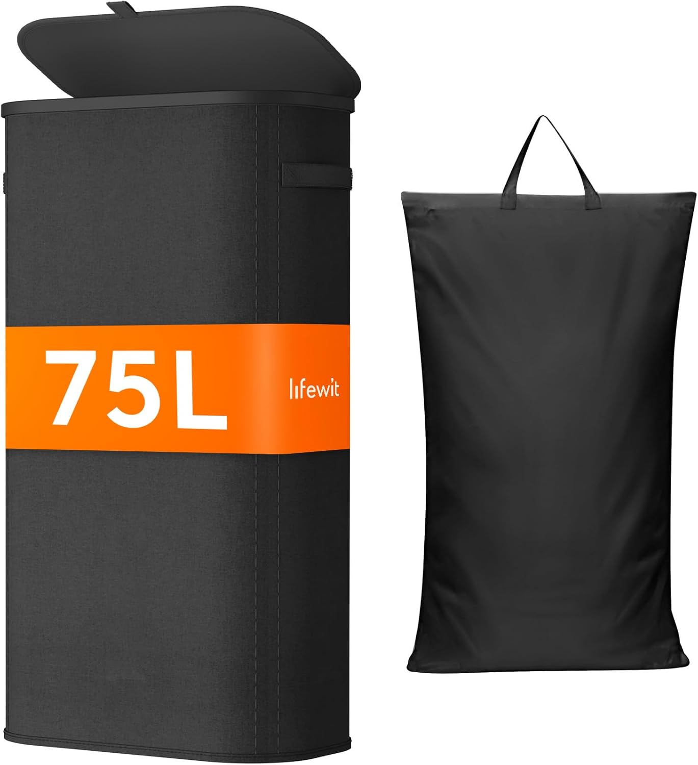 Lifewit 75L Slim Laundry Basket with Lid, Narrow Large Laundry Hamper with Plastic Handles and