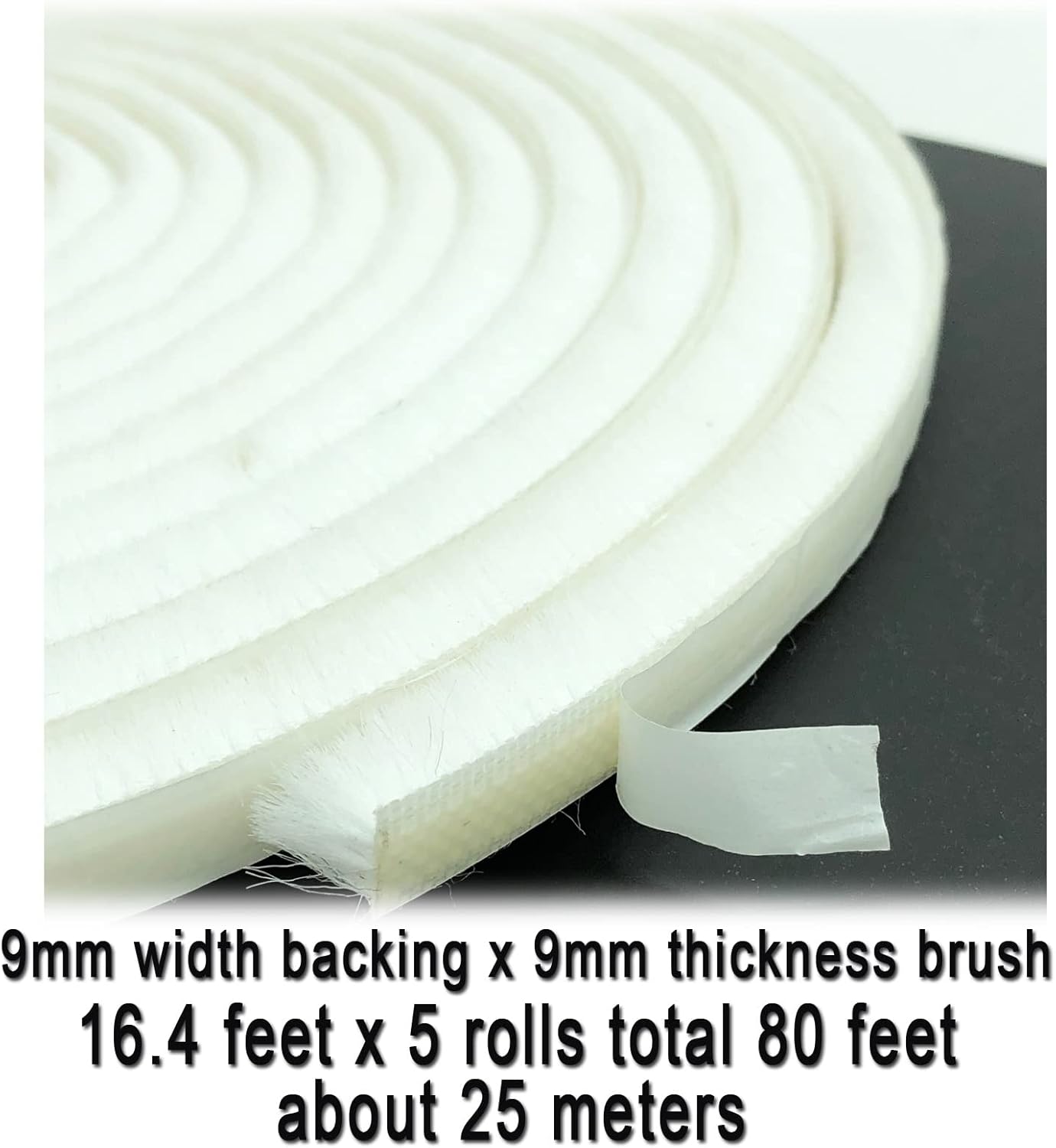 80 Ft White Weather Stripping Brush for Sliding Window/Door Frame, House Soundproofing Felt Self
