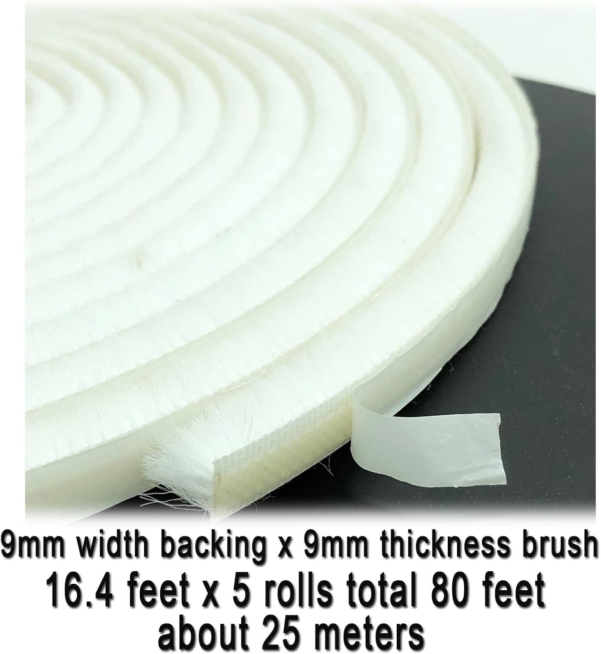 80 Ft White Weather Stripping Brush for Sliding Window/Door Frame, House Soundproofing Felt Self