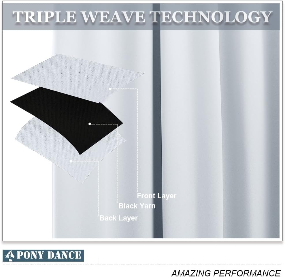 PONY DANCE Greyish White Small Window Curtain Panels Room Darkening Curtain Tiers for Nursery with