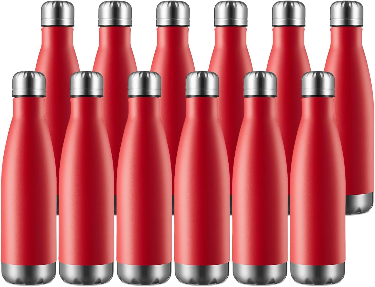 MEWAY 17oz Sport Water Bottle 12 Pack Vacuum Insulated Stainless Steel Leak-Proof Double Wall Cola