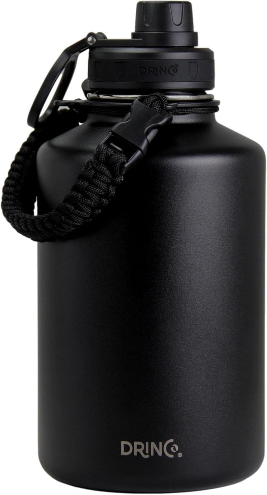 DRINCO Stainless Steel Water Bottle Spout Lid Vacuum Insulated Double Wall Water Bottles Wide Mouth