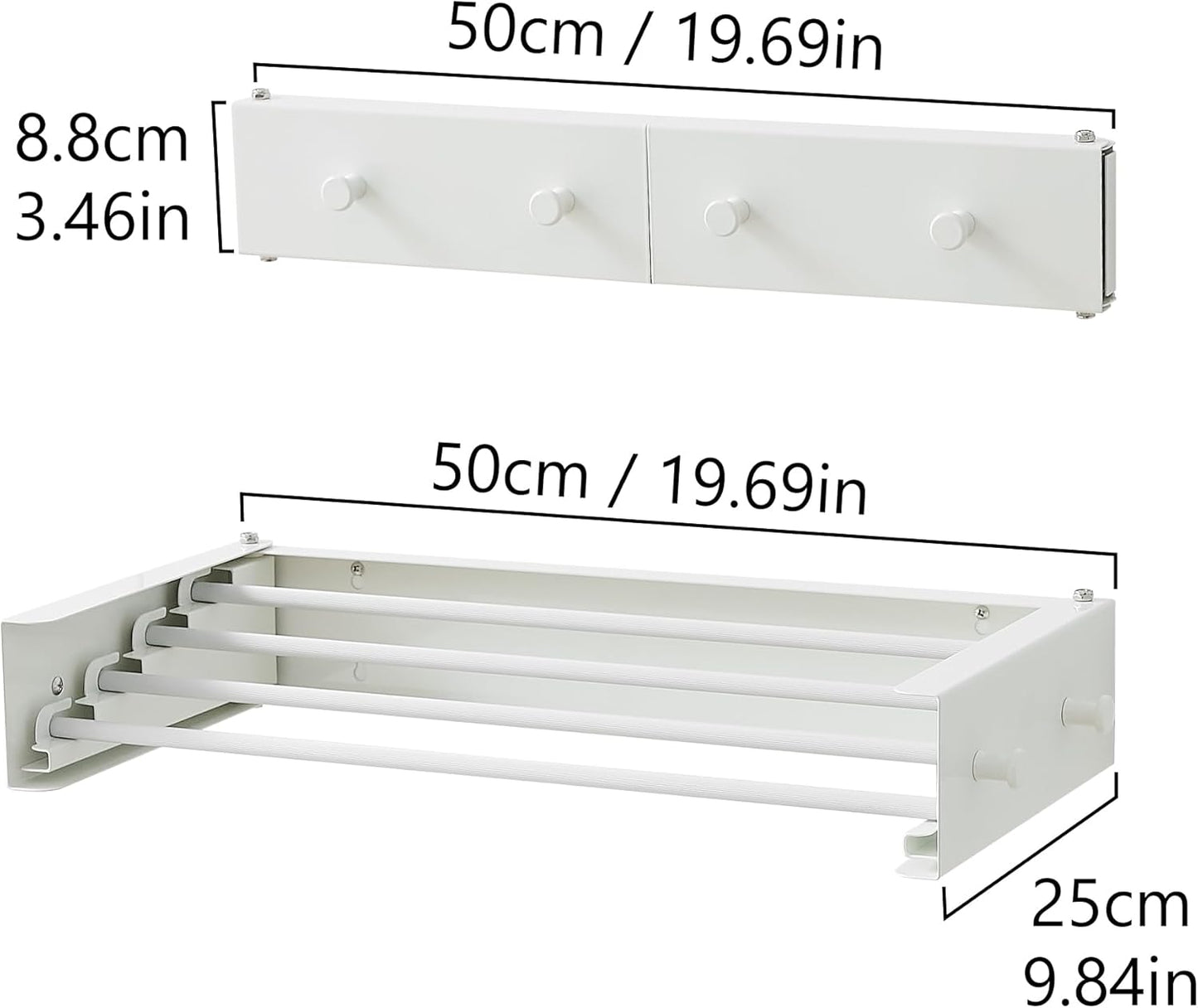 Clothes Drying Rack, Laundry Hanger Dryer Rack, Wall Mounted Drying Rack for Laundry, Foldable