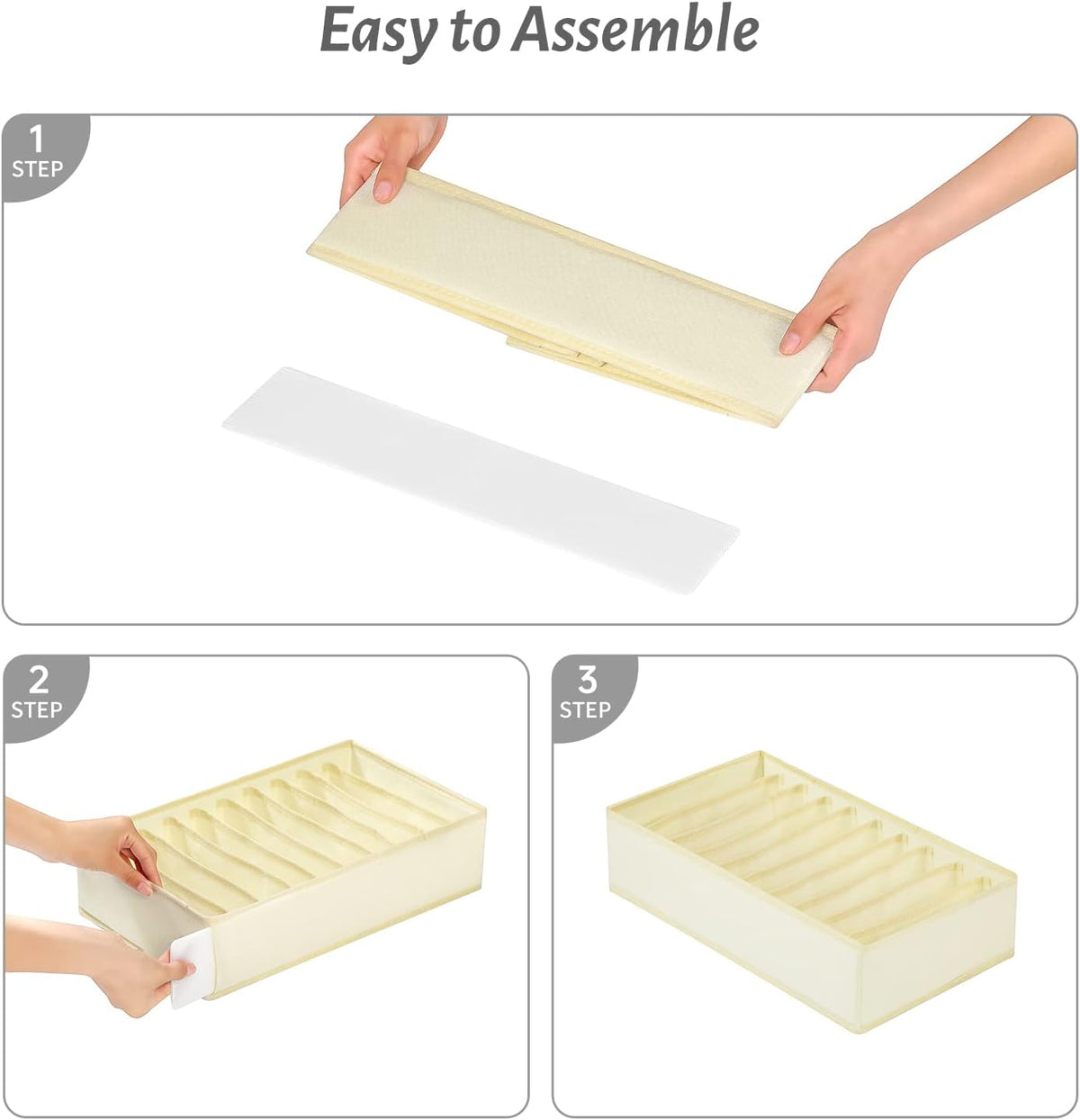 4 Packs T-shirt Drawer Organizers for Clothing,10 Grids Compartment Wardrobe Storage Box, Washable