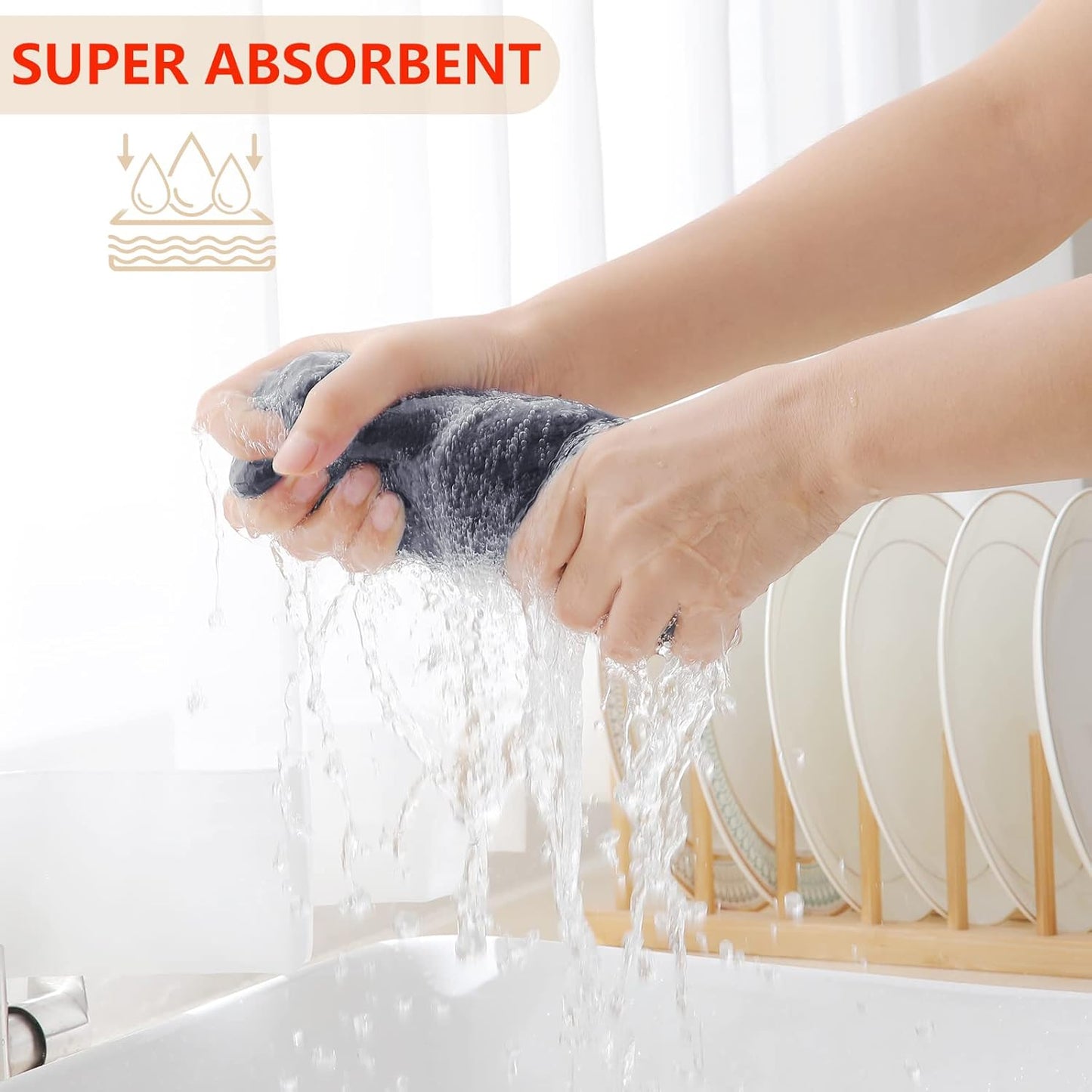 Homaxy 100% Cotton Waffle Weave Kitchen Dish Towels, Ultra Soft Absorbent Quick Drying Cleaning