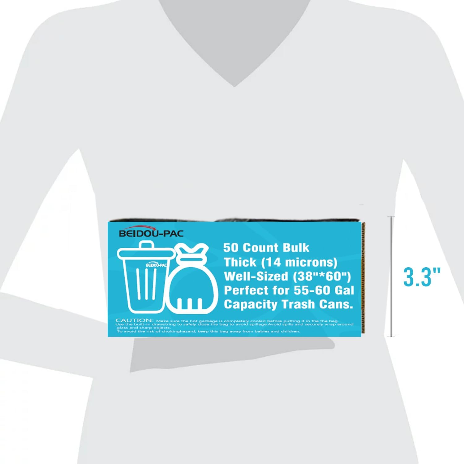 55-60 Gallon Trash Bags, 50 Count Bulk, Heavy Duty Clear Plastic Recycling Bags, Multi-purpose